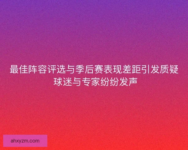 最佳阵容评选与季后赛表现差距引发质疑 球迷与专家纷纷发声