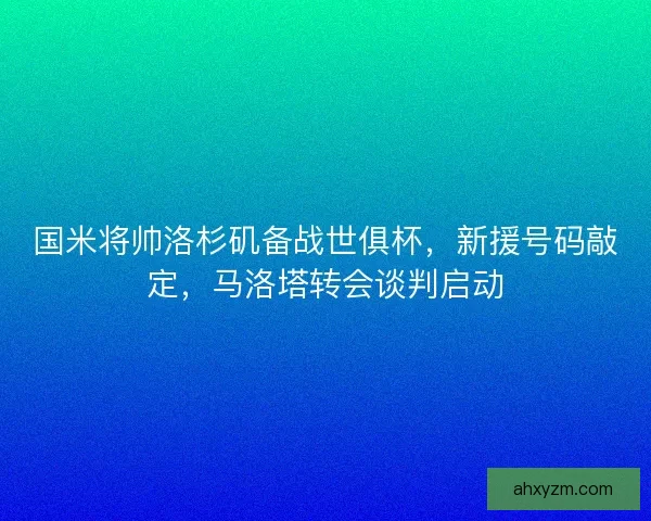 国米将帅洛杉矶备战世俱杯，新援号码敲定，马洛塔转会谈判启动